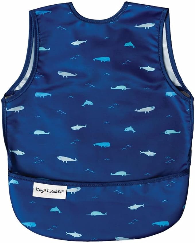 Tiny Twinkle Mess Proof Baby Bib (Blue)