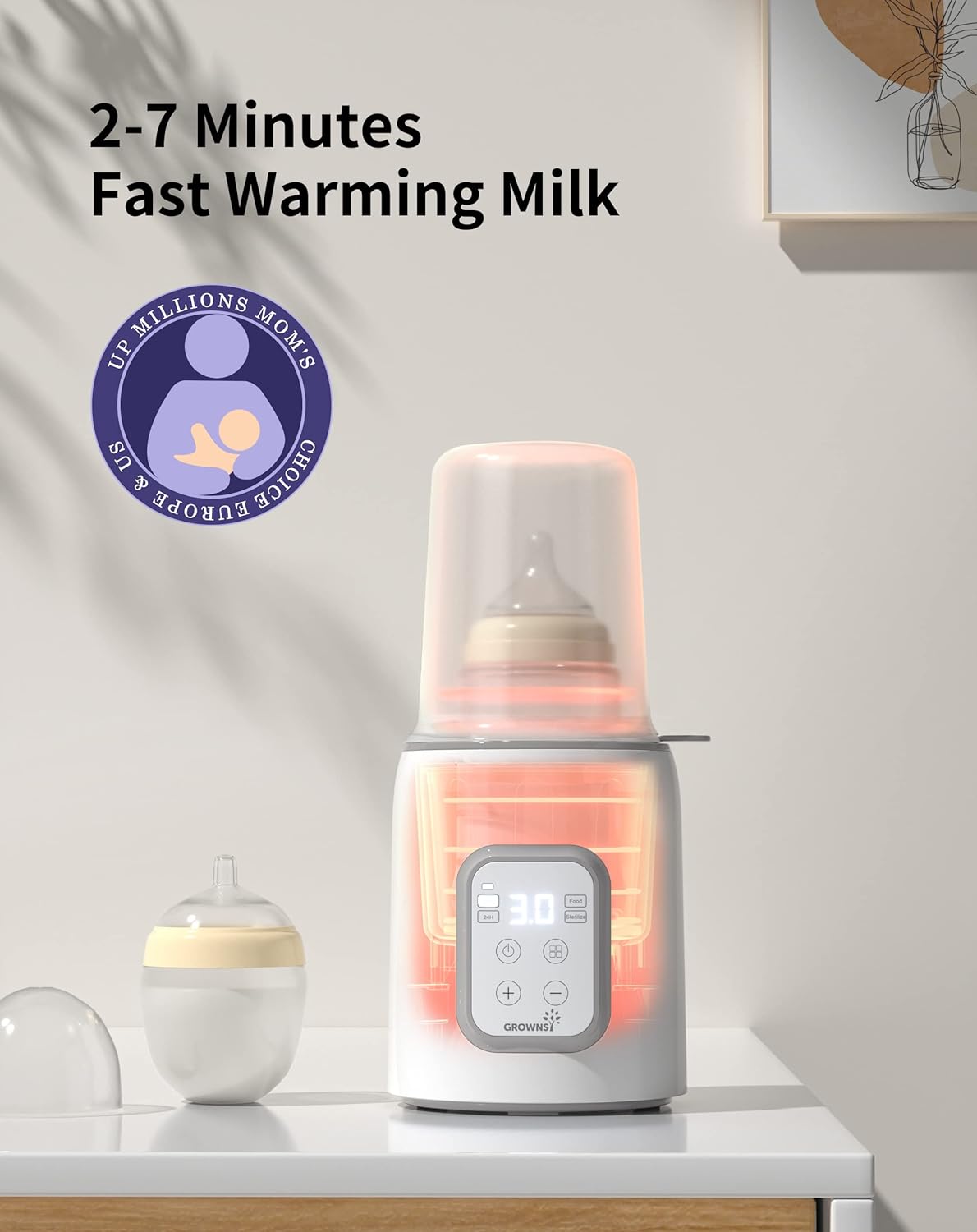 GROWNSY 8 in 1 Baby Bottle Warmer