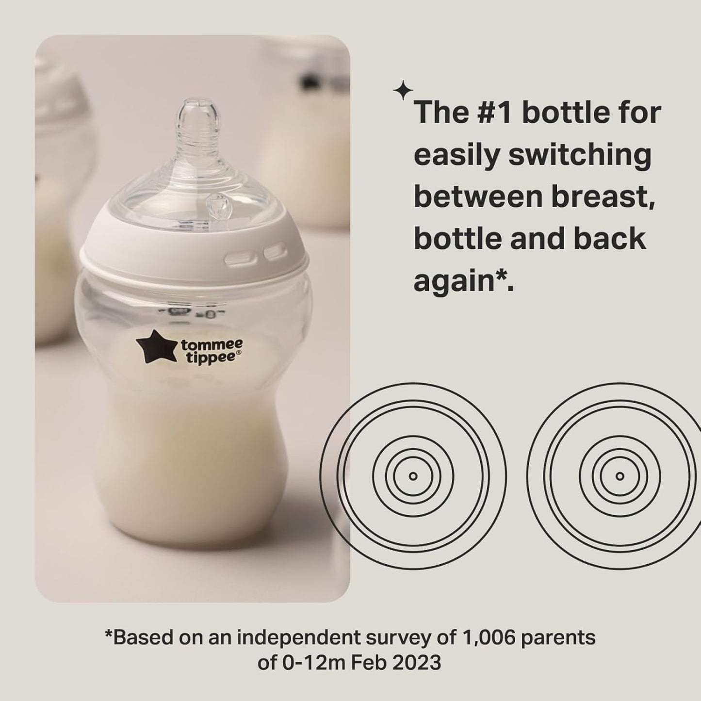 Tommee Tippee Closer to Nature Baby Bottles 60ml (Pack of 2)