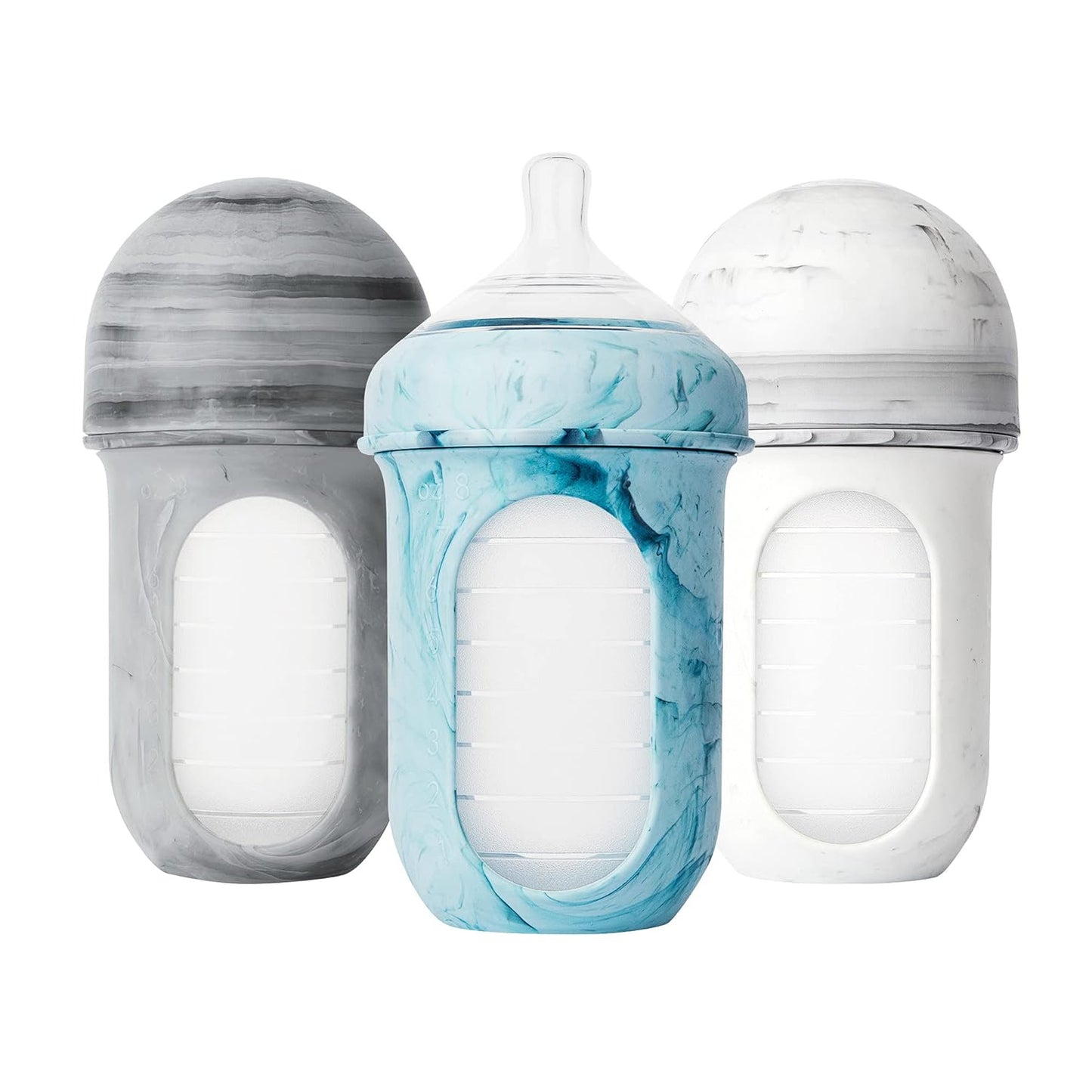 Boon Nursh Reusable Silicone Baby Bottles (236ml, pack of 3)