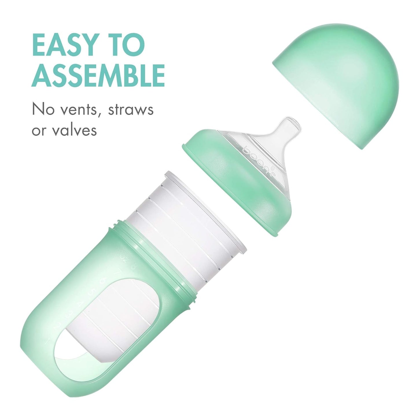 Boon Nursh Reusable Silicone Baby Bottles (236ml, pack of 3)